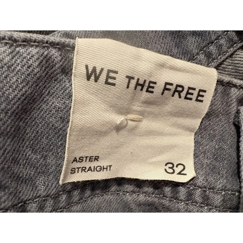 We The Free Gray Wide Leg Jeans | High Rise Straight Leg Denim